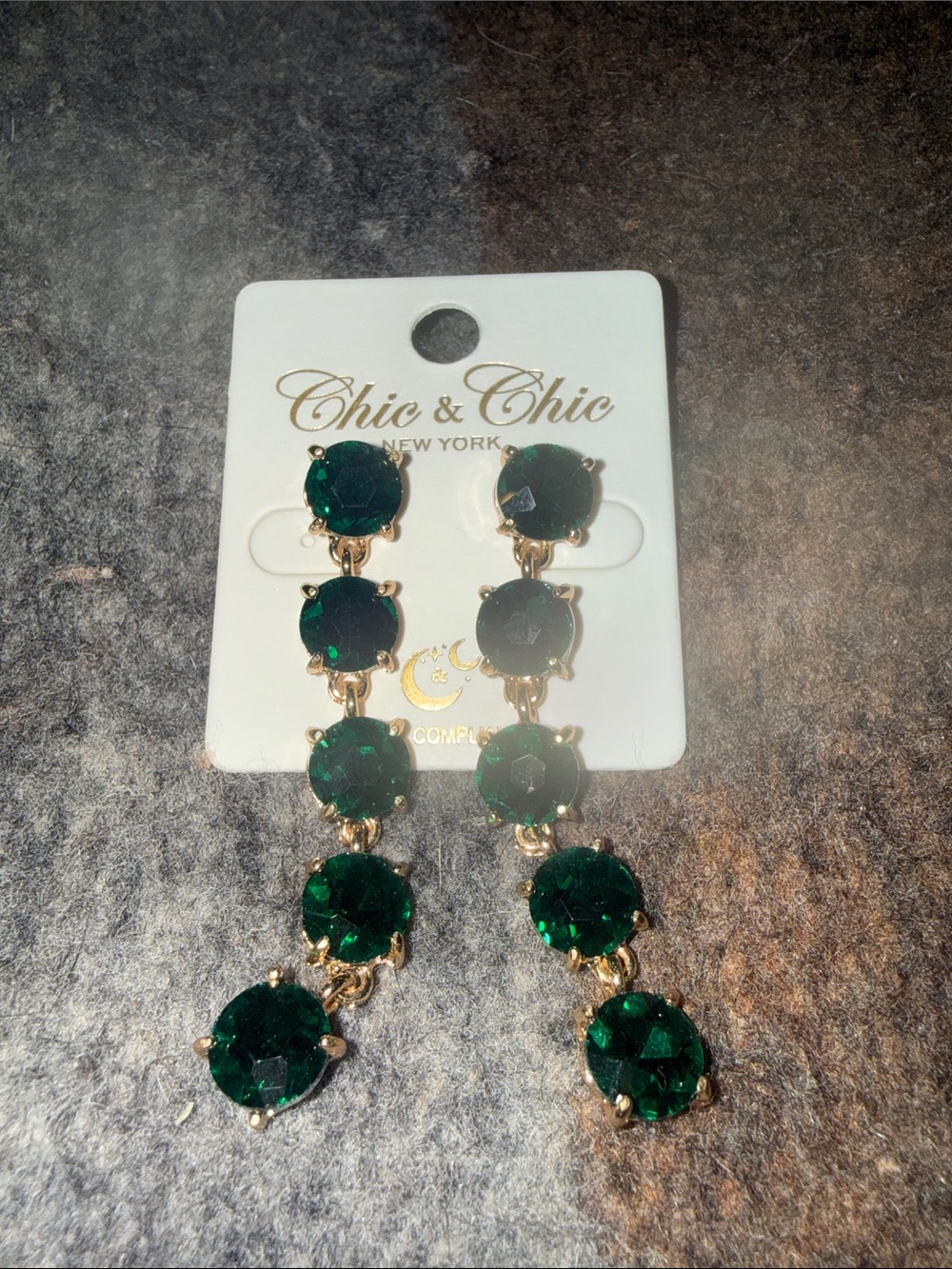 Emerald Green Crystal Drop Earrings
